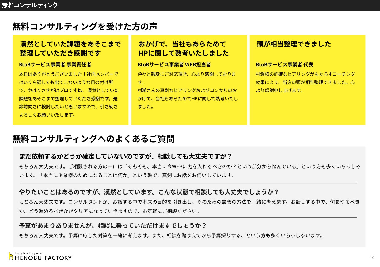 株式会社ヘノブファクトリー - [22.05.25]ヘノブファクトリー会社紹介資料 - {(13 + 1)}ページ目