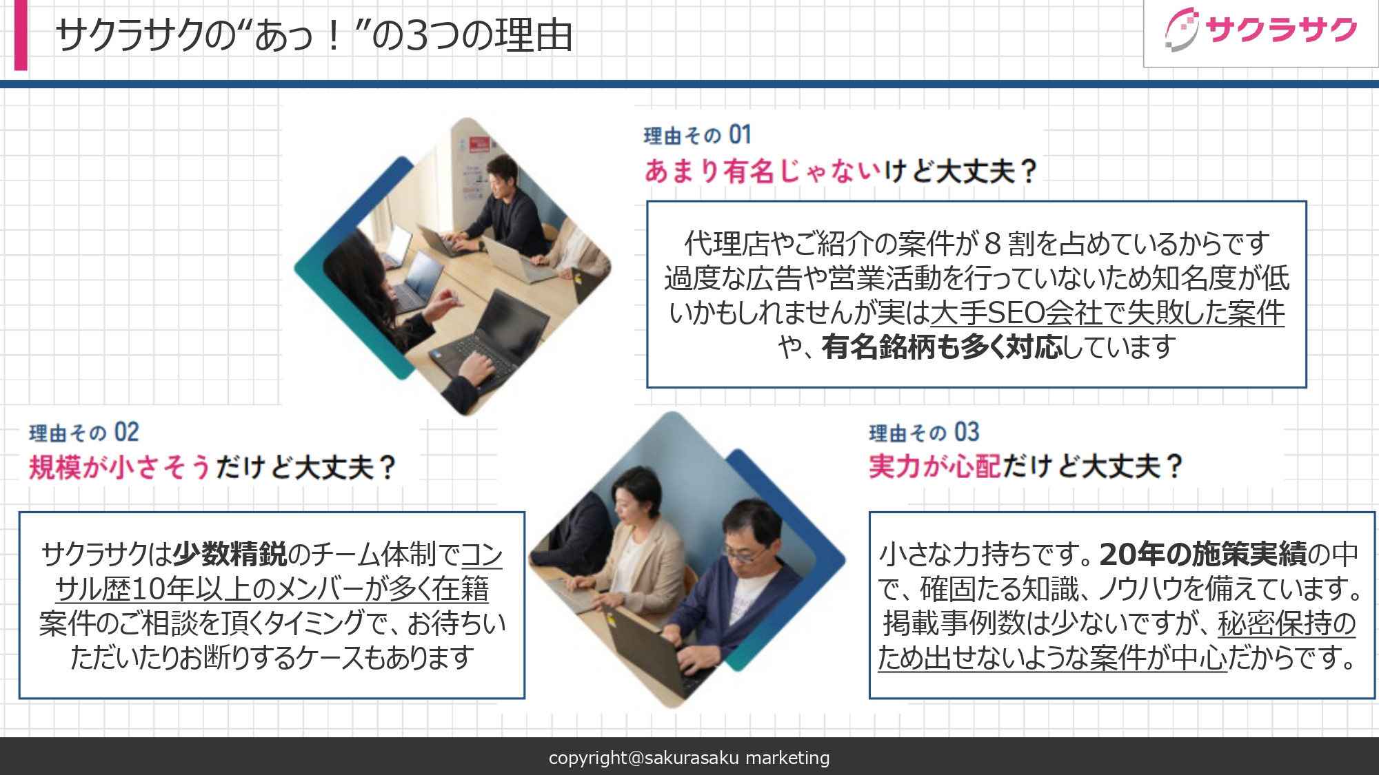 サクラサクマーケティング株式会社 - SEOコンサルティング資料 - {(1 + 1)}ページ目