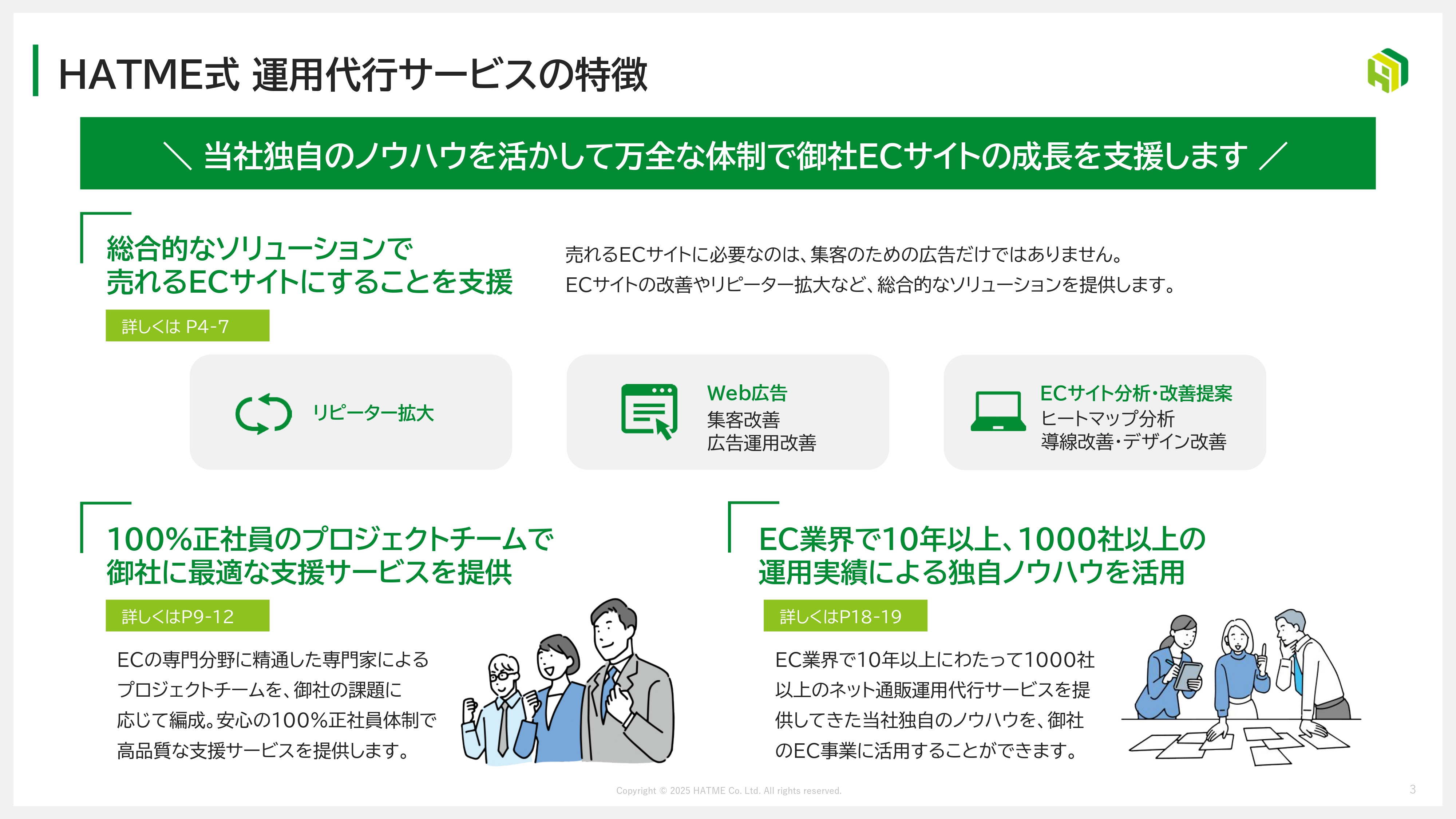 HATME株式会社 - 会社資料 - {(3 + 1)}ページ目