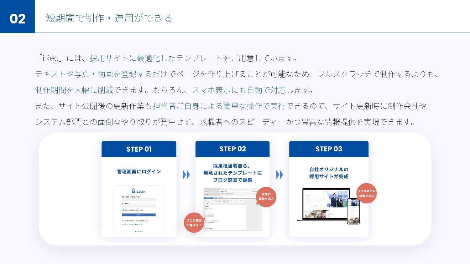アイレック株式会社 - 採用サイト制作サービス「iRec」サービス資料 - {(12 + 1)}ページ目