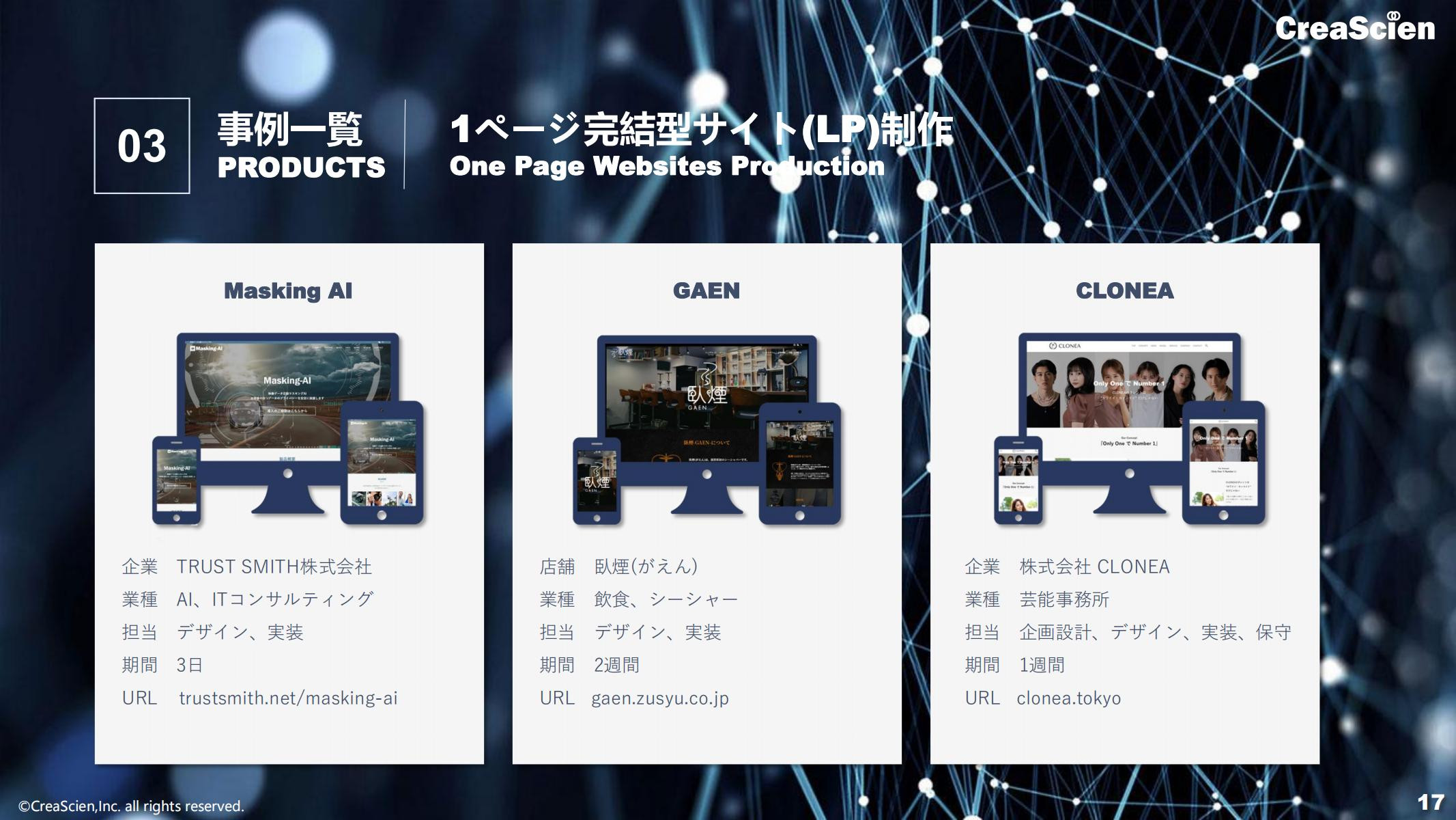 株式会社クリエイサイエン - 会社案内 - {(16 + 1)}ページ目