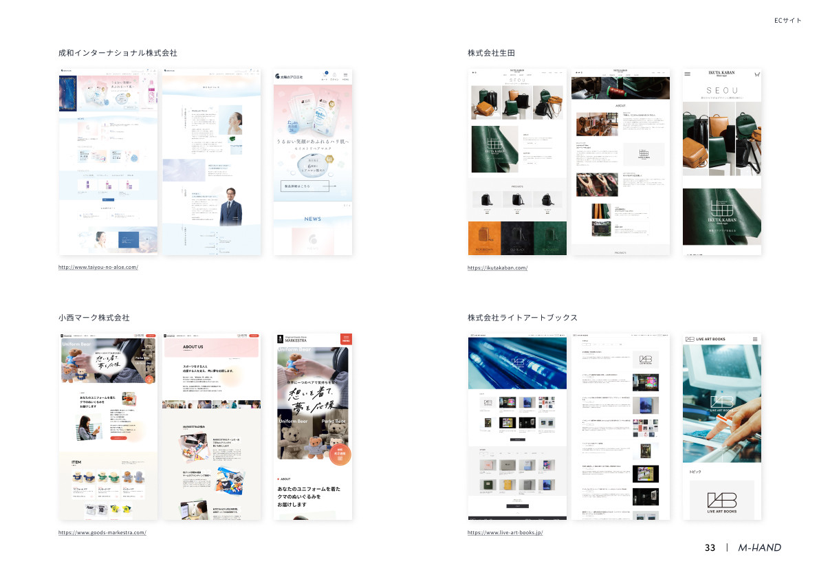 株式会社エムハンド - 会社案内 - {(33 + 1)}ページ目