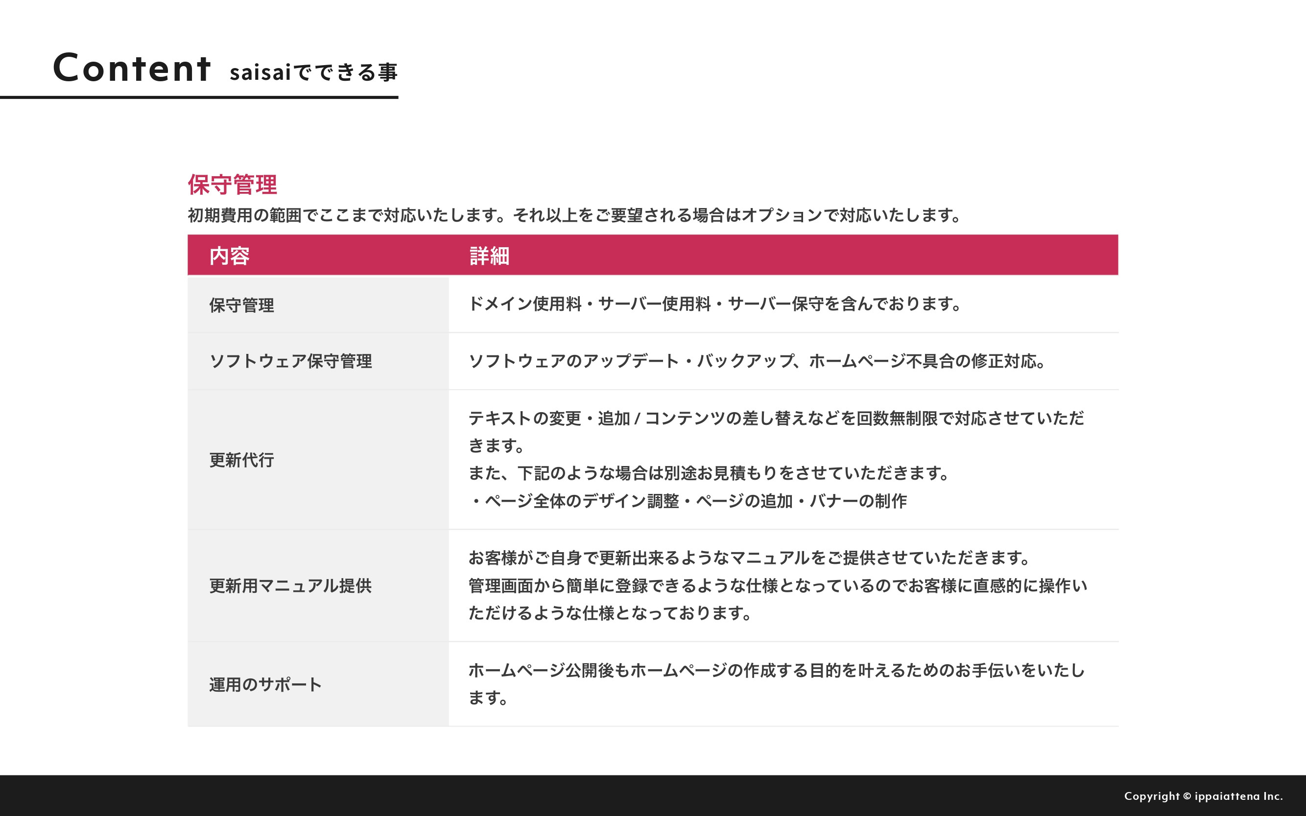 株式会社イッパイアッテナ - 月額定額制プラン『saisai』 - {(12 + 1)}ページ目