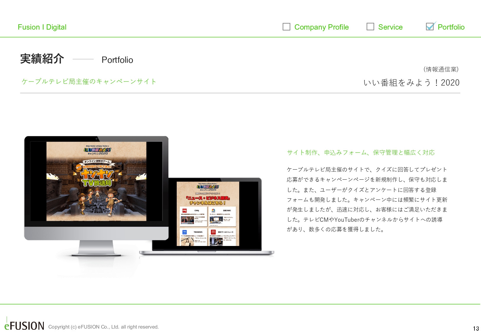 株式会社イー・フュージョン - 実績資料 - {(12 + 1)}ページ目