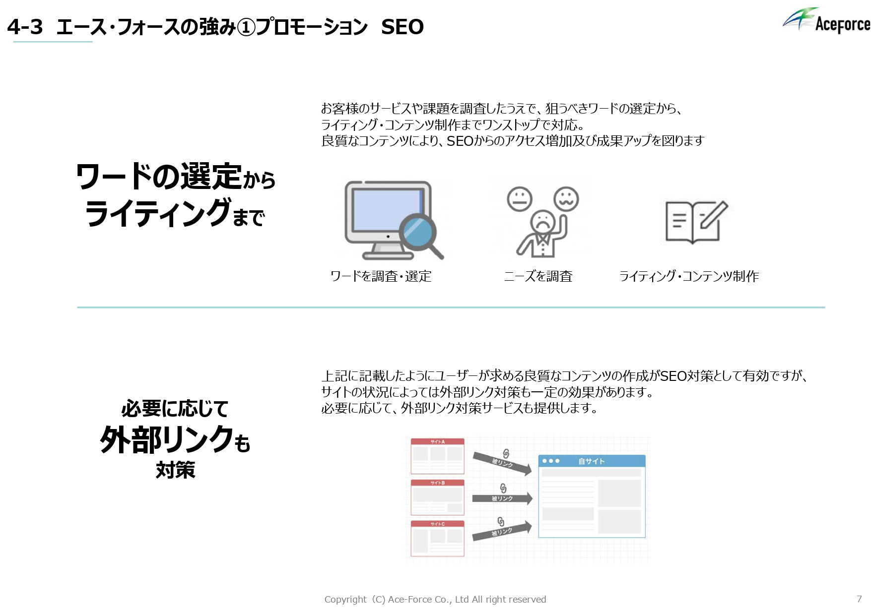 株式会社エース・フォース - 会社概要 - {(6 + 1)}ページ目