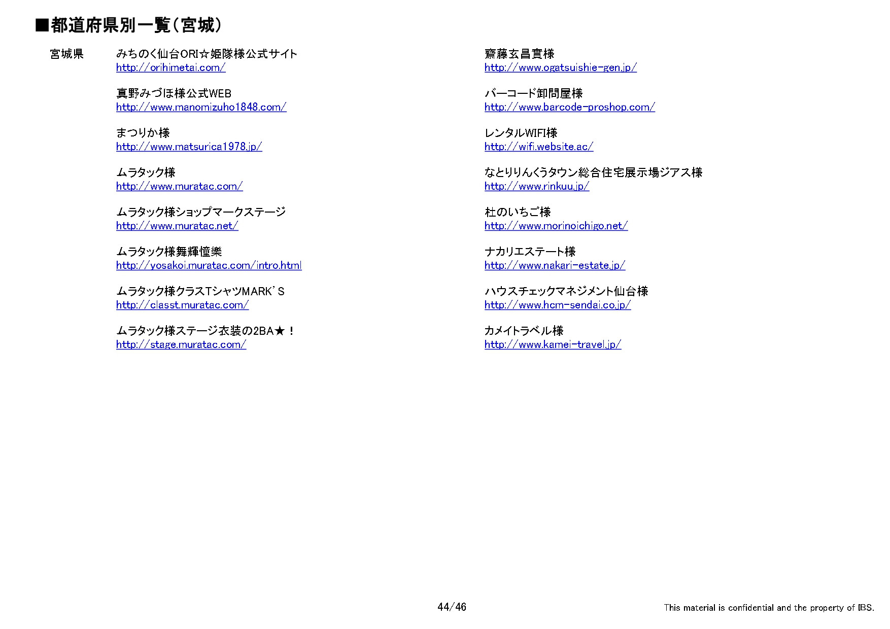 有限会社アイビーソリューション - アイビーソリューション制作実績（抜粋） - {(43 + 1)}ページ目