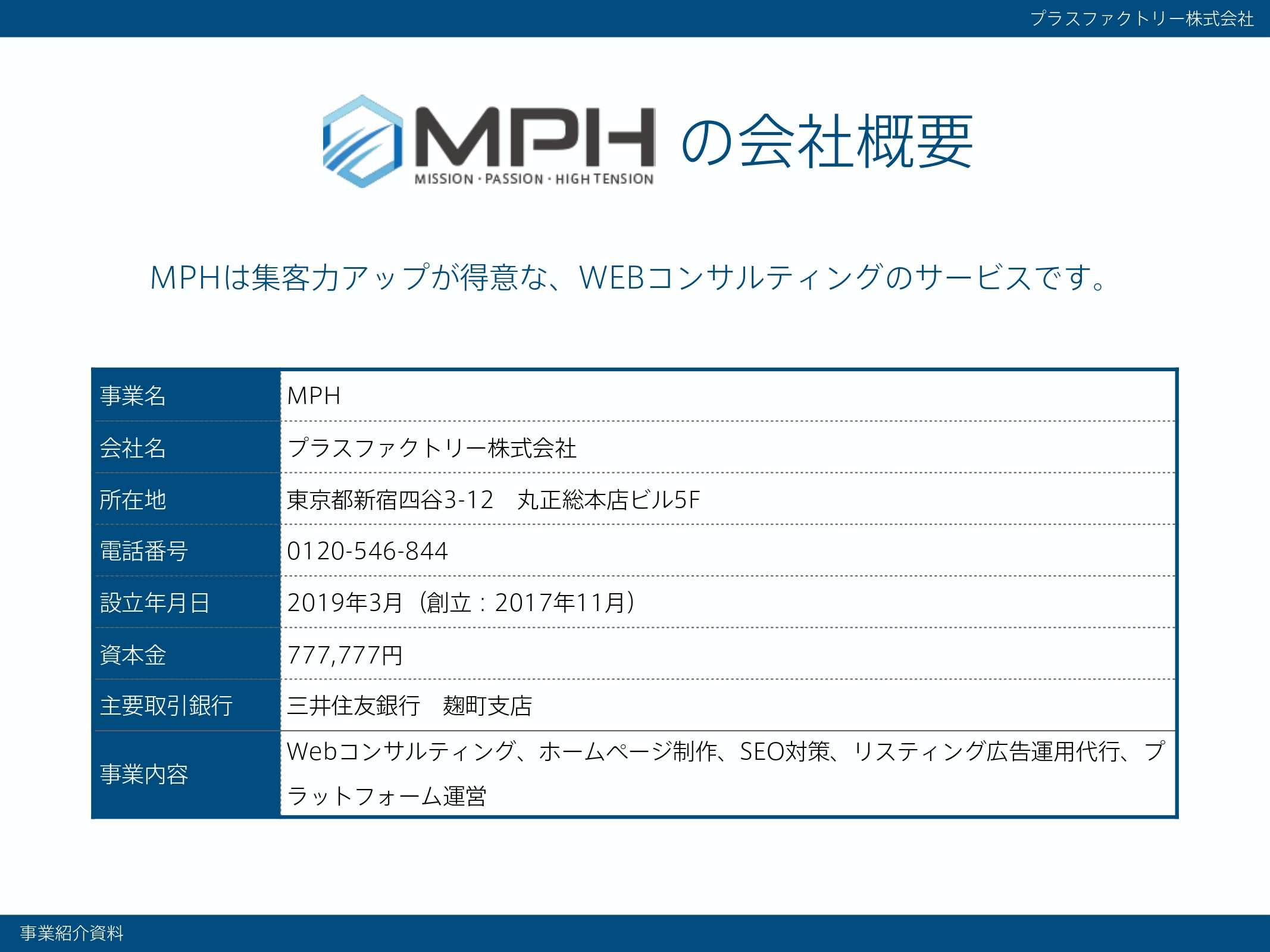 プラスファクトリー株式会社 - WEBコンサルティング事業紹介資料（※実績などはお打ち合わせにてご案内します。 - {(5 + 1)}ページ目