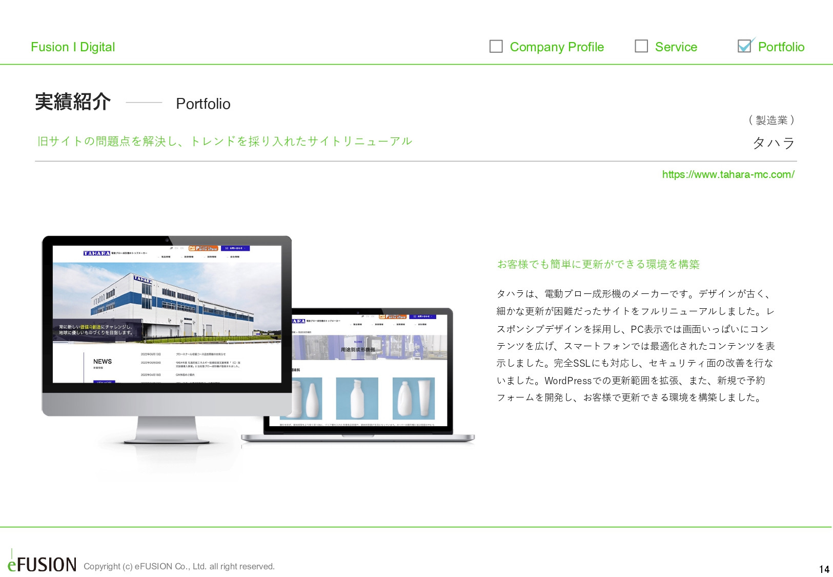 株式会社イー・フュージョン - 実績資料 - {(13 + 1)}ページ目