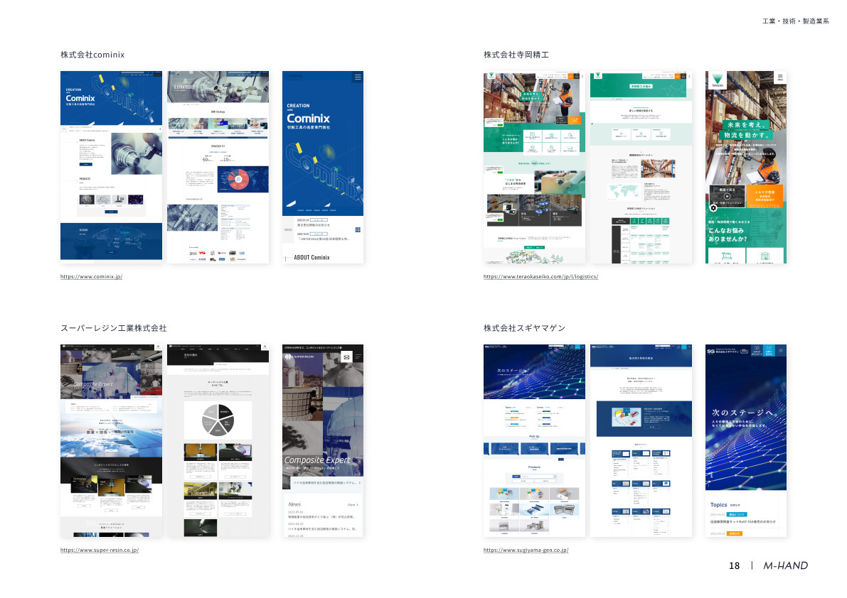 株式会社エムハンド - 会社案内 - {(18 + 1)}ページ目
