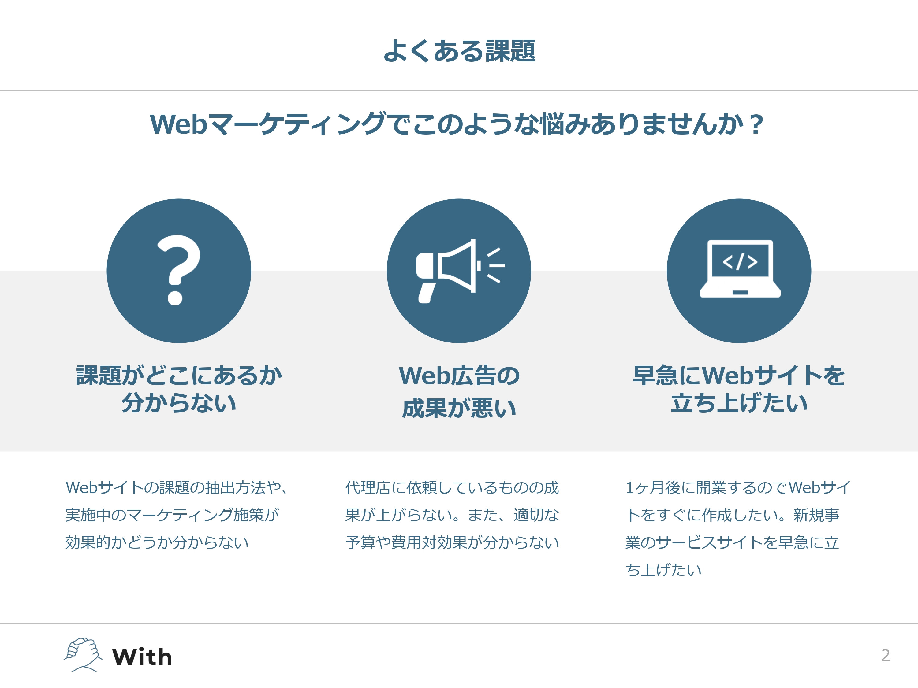 With - サービス案内 - {(2 + 1)}ページ目