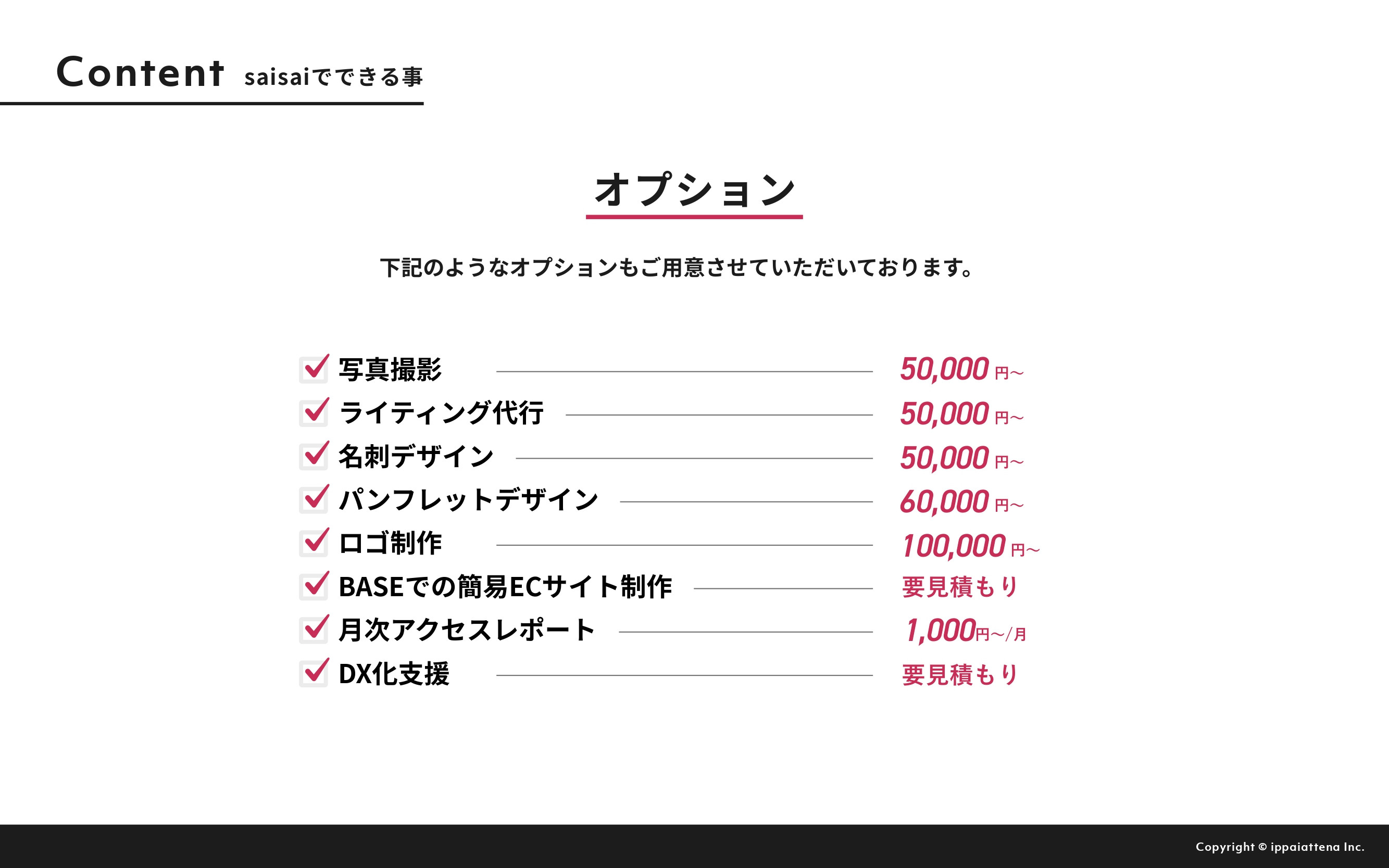 株式会社イッパイアッテナ - 月額定額制プラン『saisai』 - {(13 + 1)}ページ目