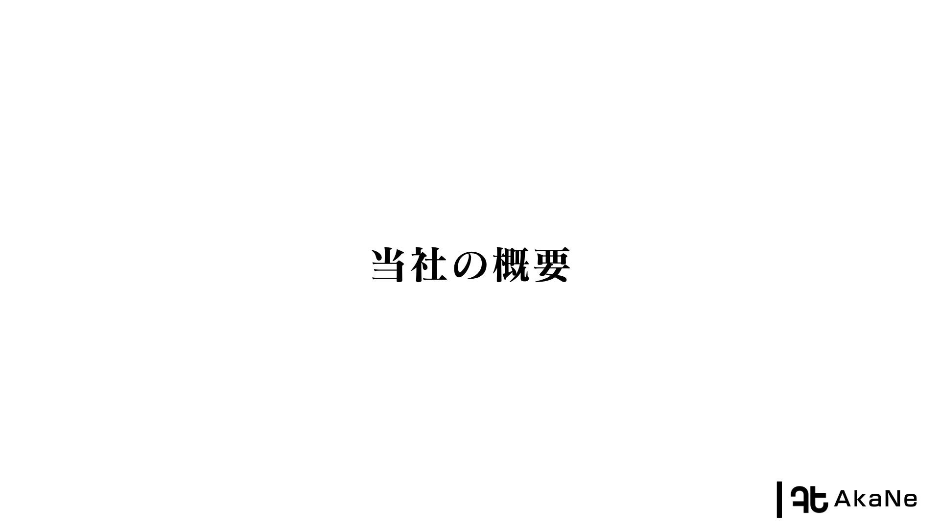 アカネ・テクノロジーズ株式会社 - 会社紹介資料 - {(1 + 1)}ページ目