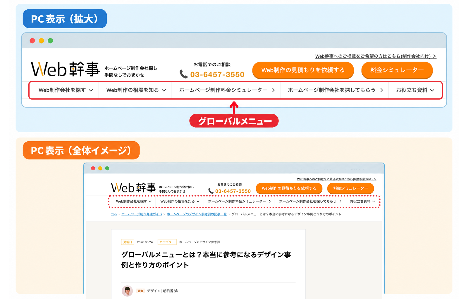 グローバルメニューとは？