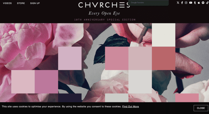 CHVRCHESのアーティストサイト