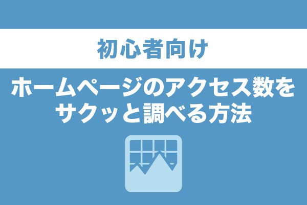 ホームページのアクセス数をサクッと調べる方法【初心者向け】